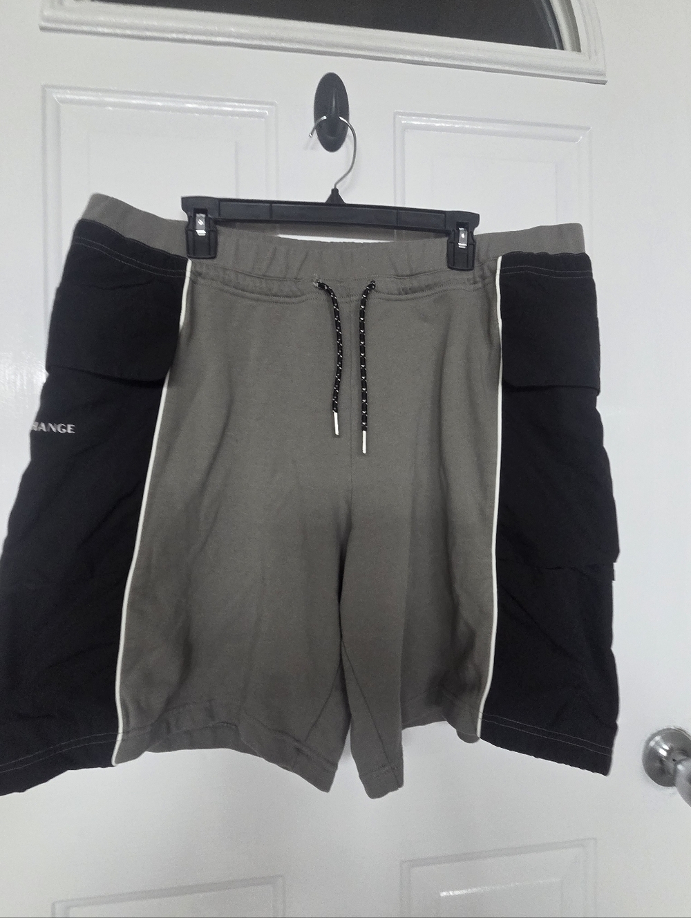 Armani Exchange Two-Tone Grey and Black Drawstring Shorts XL